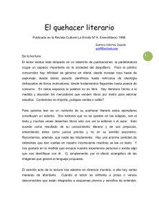 El quehacer literario: Lectura, crítica y creación