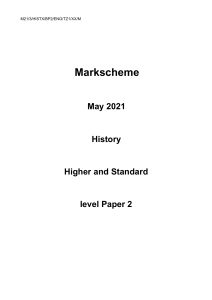 History paper 2  TZ1 HLSL markscheme
