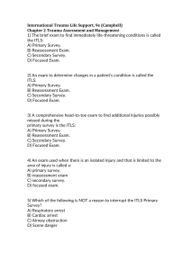 ITLS Trauma Assessment Exam Questions