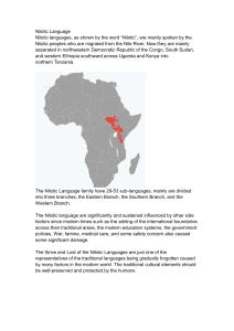 Nilotic Languages: Distribution and Influences