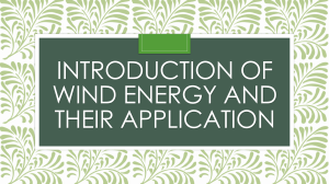 Wind Energy Introduction & Applications