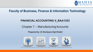 Chapter 7 - Manufacturing Accounts