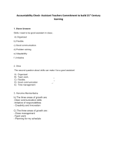 Assistant Teacher Accountability: 21st Century Skills
