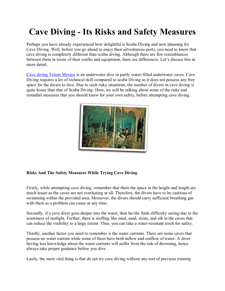 Cave Diving Its Risks and Safety Measures