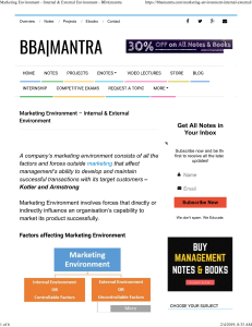 BBA Marketing Environment