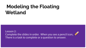 Lesson 2   Floating Wetland Model
