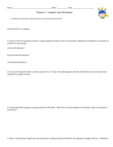Physics 11 Hooke's Law Worksheet