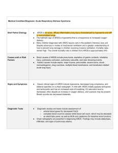 ARDS: Etiology, Symptoms, Diagnosis, and Nursing Care