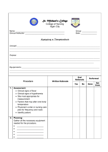 Temperature Assessment Clinical Skills Checklist