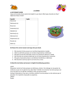 2. food and opinions worksheet