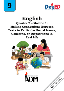 English 9 Module: Connecting Texts to Real-Life Issues