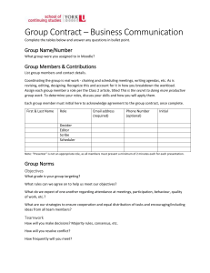 Group Contract: Business Communication - Teamwork & Norms