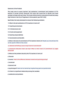 TVL Teachers Job Satisfaction Research Proposal