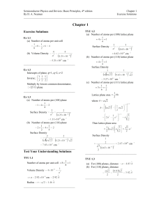 Semiconductor Physics: Chapter 1 Exercise Solutions