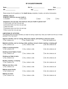SF-36 Health Survey Questionnaire