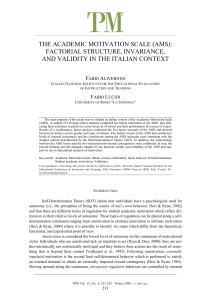 Academic Motivation Scale (AMS) Validation in Italy