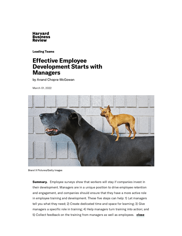 Effective Employee Development Starts With Managers