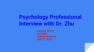 Psychology Interview with Dr. Zhu