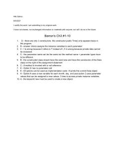 Barron's Ch3 Java OOP Practice Questions & Answers