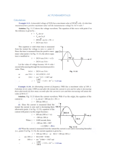 AC Fundamentals: Sinusoidal Voltage & Current Calculations