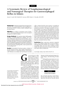 2002-A Systematic Review of Nonpharmacological and Nonsurgical Therapies for Gastroesophageal Reflux in Infant