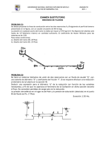 Examen Mecánica de Fluidos UNASAM: Diseño y Cavitación