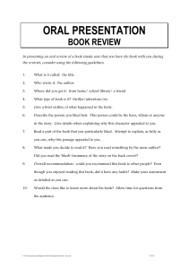 oral book review
