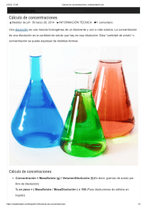 Cálculo de Concentraciones en Disoluciones