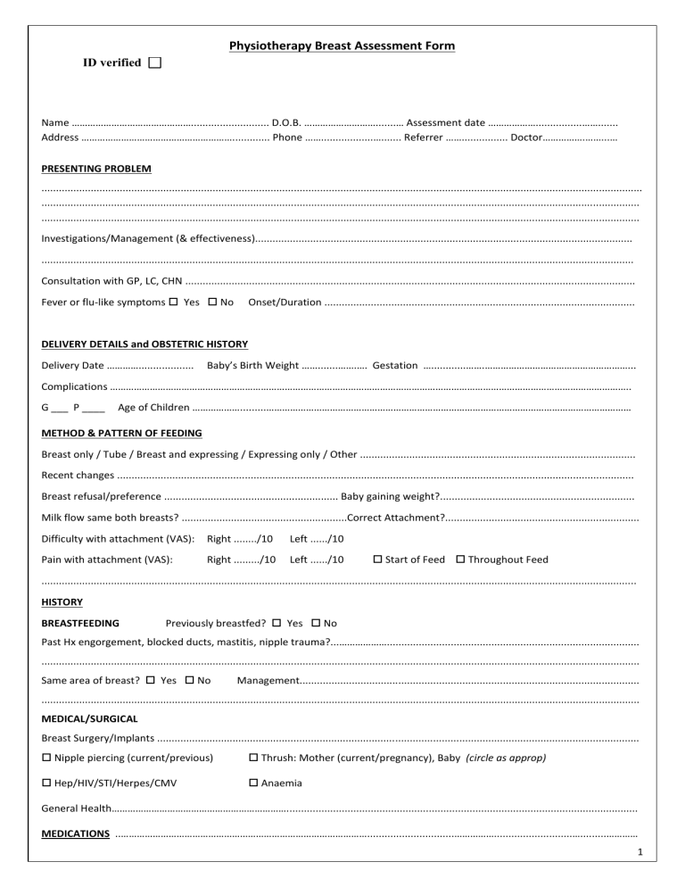 11 Breast Assessment Form