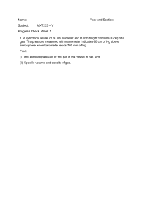 Thermodynamics Progress Check: Gas Pressure & Volume