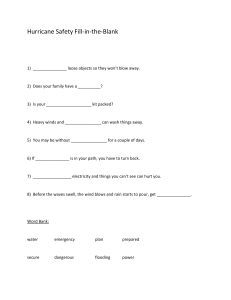 Hurricane Safety Worksheet: Fill-in-the-Blank Activity