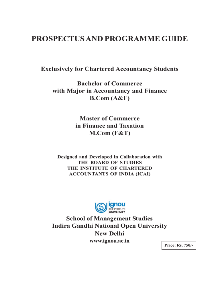 Ignou Bcom Prospectus