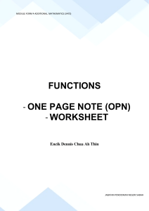 Functions Worksheet: Additional Mathematics