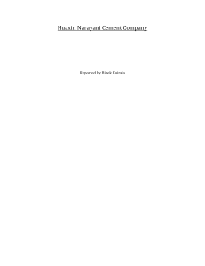 Huaxin Narayani Cement Company Report