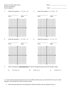Point-Slope Form Worksheet - Algebra I