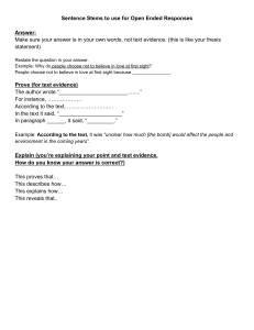 Sentence Stems for Open-Ended Responses