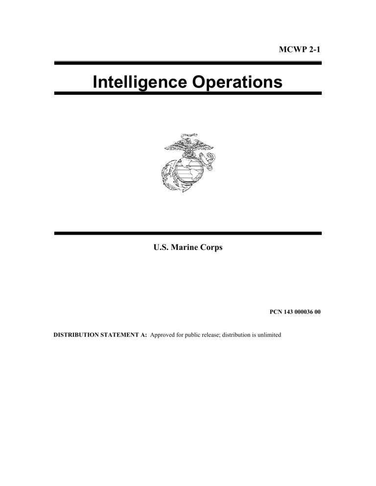 MCWP 2-1 Intelligence Operations