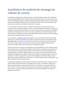 Guide d'installation du matériel de montage de robinet de cuisine