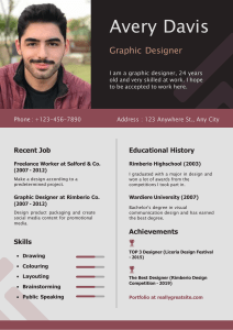 Purple Brown Minimalist Graphic Designer College Resume