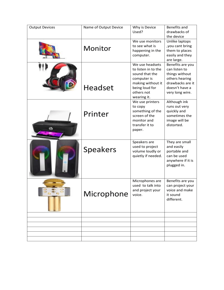 Output Devices Output Devices