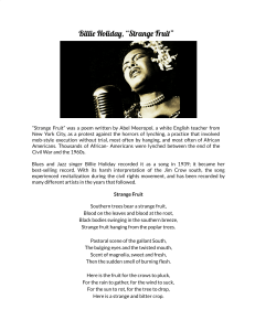 Billie Holiday Strange Fruit Guided Reading Questions