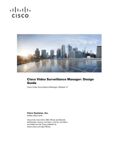 Cisco Video Surveillance Manager Design Guide