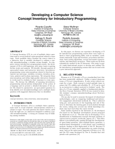 Intro Programming Concept Inventory Development