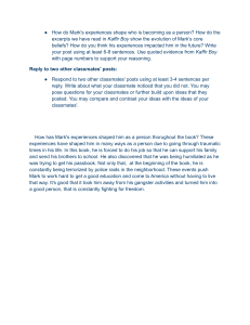 Kaffir Boy: Mark's Transformation & Core Beliefs