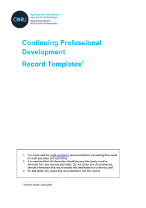 CPD Record Template for Health Professionals