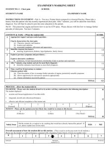 Medical Student Chest Pain Exam Marking Sheet