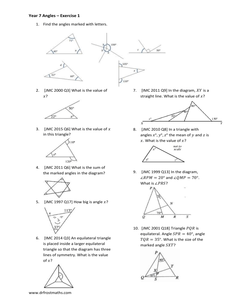 Yr7-Angles-ExercisesAndCheatsheet