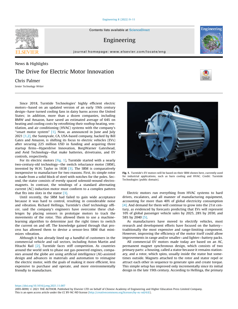 THE DRIVE FOR ELECTRIC MOTOR INNOVATION