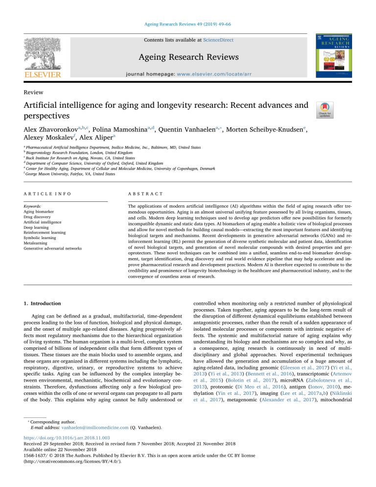 aging research reviews