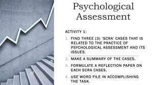 Psychological Assessment Activity